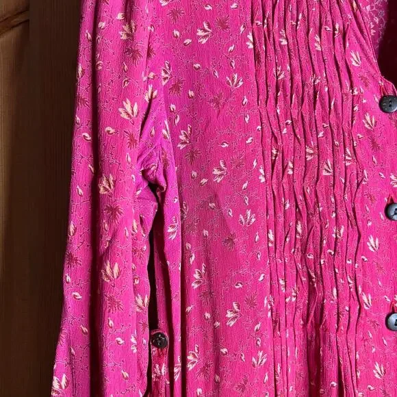 April Cornell Button Front Midi Dress‎ Women’s Medium Cottagecore Prairie Modest - Picture 11 of 11